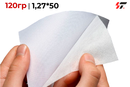 Ткань (Politex/синтетический шелк 120гр) для сольвентной  печати 1,27*50 м 